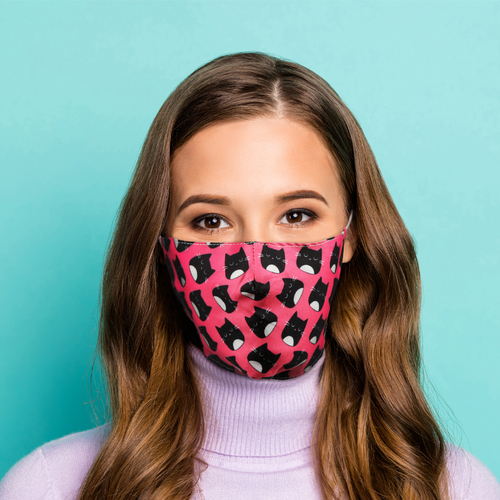 Feline Fine Cat Reusable Face Covering - Large