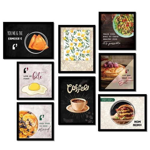 Restaurant Theme Painting - Food Quotes Wall Posters with Frame for