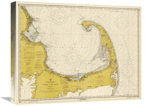 Global Gallery GCS-450536-22-142 22 in. Nautical Chart - Cape Cod Bay 