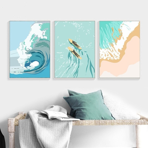 Wall Art Canvas Painting Ocean Beach