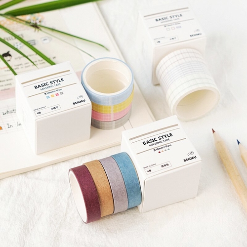 Cute Plaid Grid Decorative Washi Tape Set