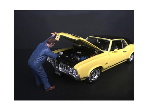 Mechanic Frank Under the Hood Figurine for 1/24 Scale Models by