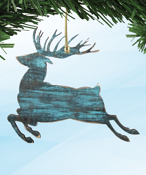 Designocracy 99211-O Reindeer Wooden Ornament