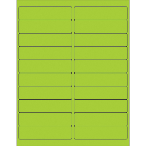 Box Partners LL177GN 4 x 1 in. Fluorescent Green Rectangle Laser Label