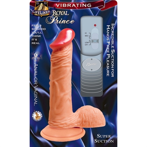 Lifelike Vibrating Flesh Royal Prince 6"