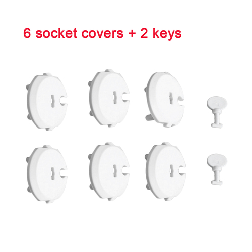 6PCS Socket Cover+2PCS Key Protection Cover Anti