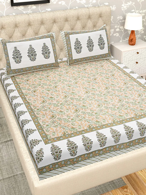 Sunny Yellow Cotton Bedsheet for a Vibrant Bedroom