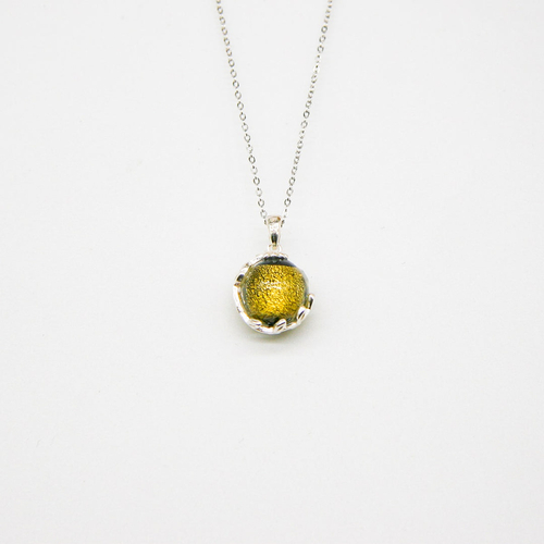 Gift Box - Aroma Necklace White Gold - Planet Stellar Midnight Black