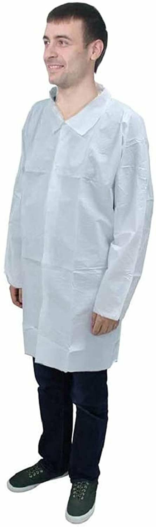 Disposable Lab Coats Pack of 30 White Surgical Lab Coats Small