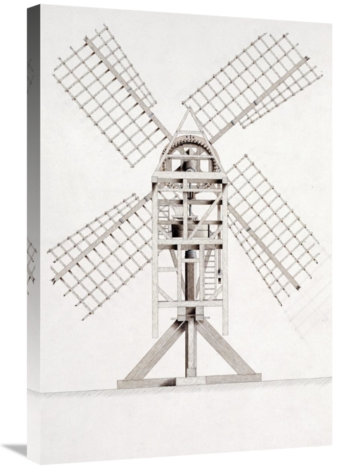 Global Gallery GCS-267968-30-142 30 in. Drawings for Windmills Art Pri