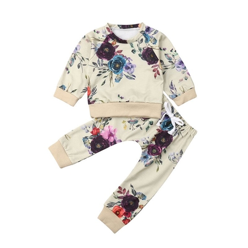 Kids Baby Girl Flowers Clothes Autumn