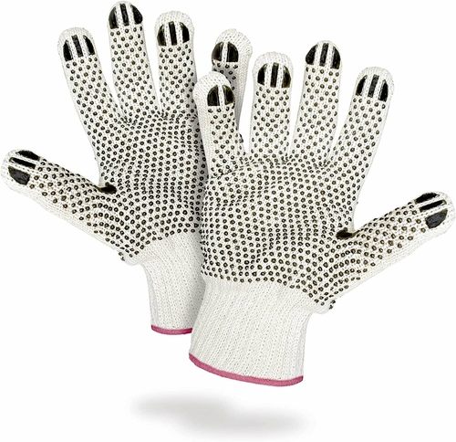 Pack of 24 PVC Double Side Dot String Gloves for Women. Protective