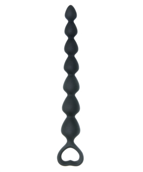 The 9's S Beads Silicone Anal Beads - Black