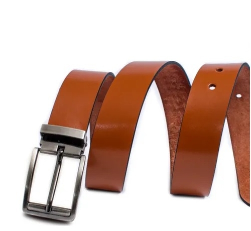 Brown Solid Formal Belts Silver Buckle