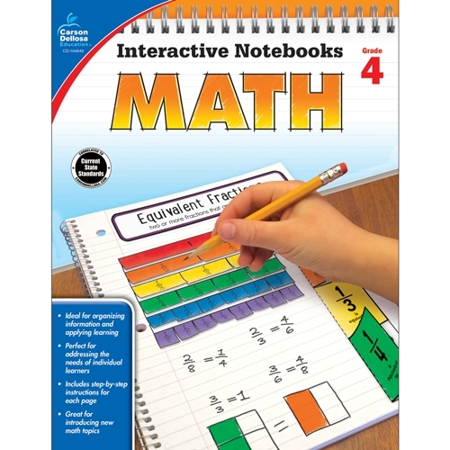 Carson Dellosa CD-104649 Interactive Notebooks Math Grade 4