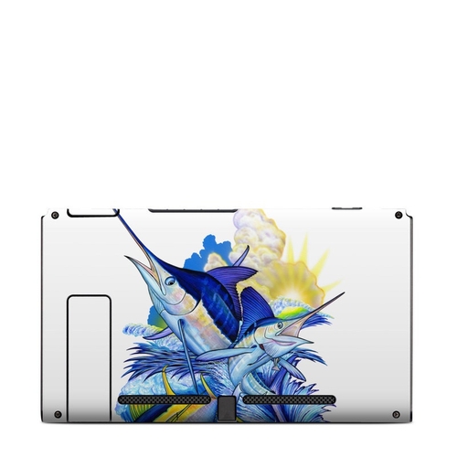 DecalGirl NSB-BLUEWHITE Nintendo Switch Console Back Skin - Blue White