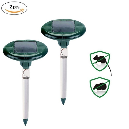 Solar Powered Mole Repeller With LED - Sonic Pest