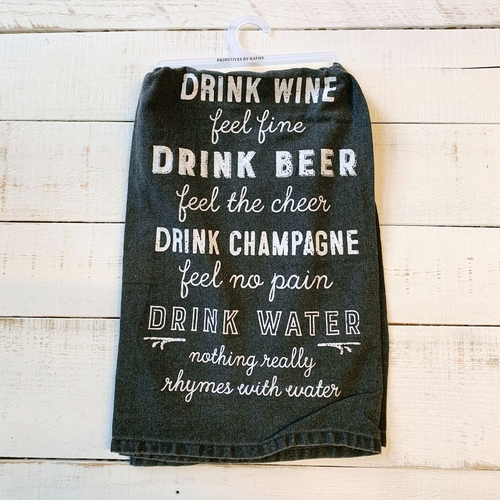 Drink Wine Feel Fine / Nothing Really Rhymes With Water Funny Snarky