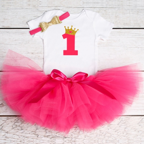 Newborn Baby First Birthday 3pcs Outfits Tutu 1