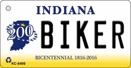 Smart Blonde KC-6406 1.5 x 3 in. Biker Indiana State License Plate Nov