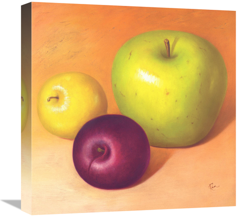 Global Gallery GCS-112931-1818-142 18 x 18 in. Two Apples & A Plum Art
