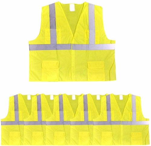 Class 2 High Visibility Safety Vests. Pack of 48 X-Large (26") Solid