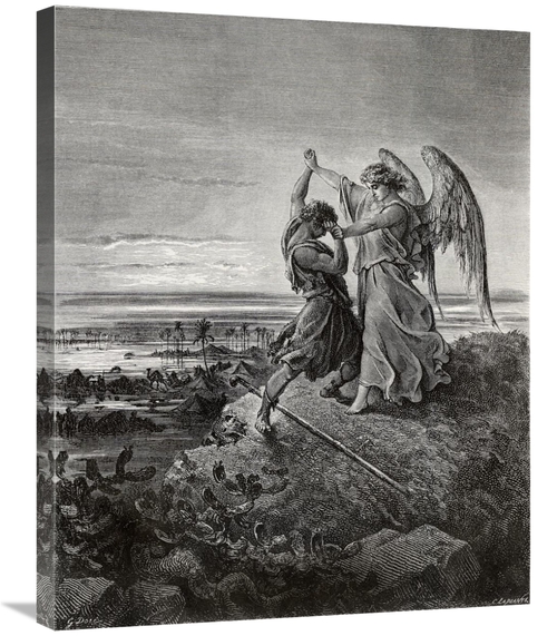 Global Gallery GCS-277420-30-142 30 in. Jacob Wrestling with the Angel