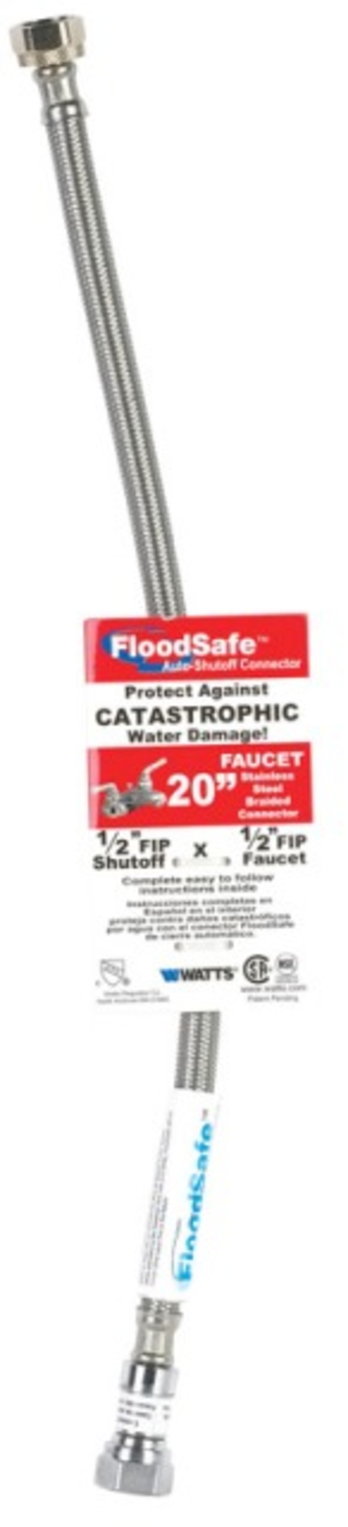 Floodsafe 496-013EF 2000Psi PVC Faucet Supply Line  0.5 x 0.5 x 20 in.