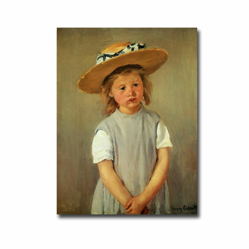 Child with Straw Hat by Mary Cassatt Premium Gallery-Wrapped Canvas Gi