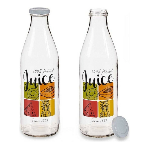 Bottle Juice Transparent Metal Glass (1000 ml)