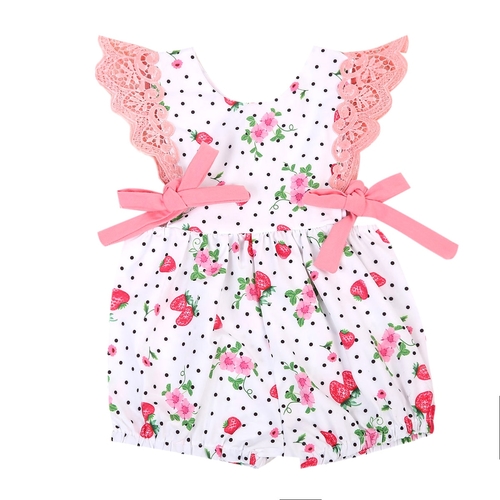 Baby Girls Strawberry Summer Romper Playsuit