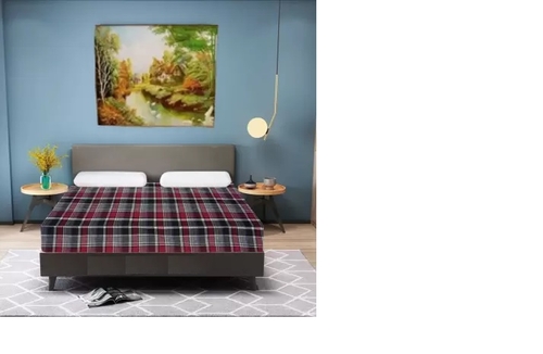 CheckMe Cotton King Bed Cover  (Multicolor)