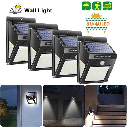 1/2/4PCs 30/40 LED Solar Power Wall Light PIR