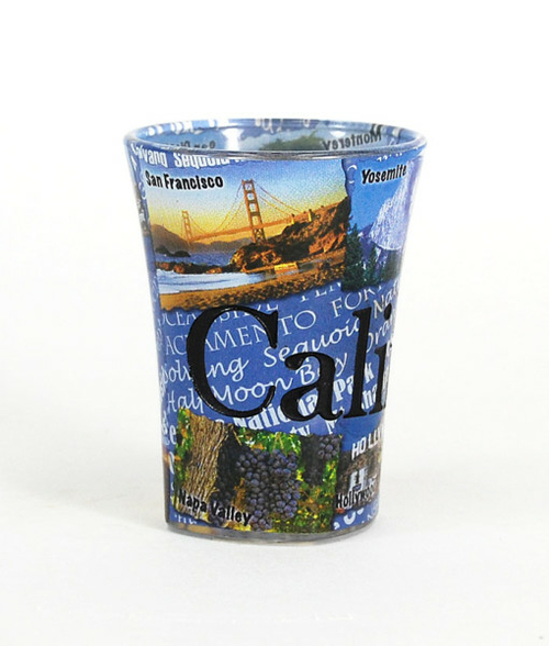 Americaware SGCAL03 California Full Color Etched Shot Glass