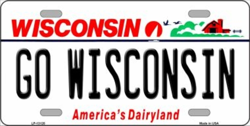 Smart Blonde LP-13120 6 x 12 in. Go Wisconsin Novelty Metal License Pl