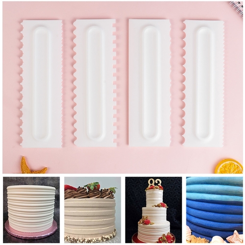 3/4pcs Cake Decoration Comb Cake Scraper Smoother