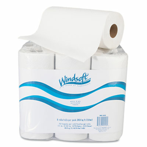Windsoft 2420 Paper Towel Roll- 11 in. x 8.8 in.- White- 72-Roll- 6 Ro