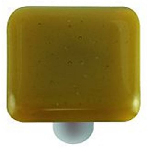 Hot Knobs HK1014-KA Chartreuse Square Glass Cabinet Knob - Aluminum Po