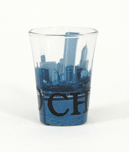 Americaware SGCHI01 Chicago Duo Tone Etched Shot Glass