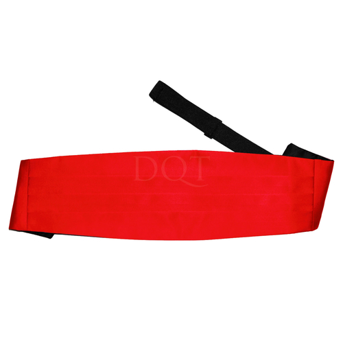 Plain Satin Cummerbund - Red