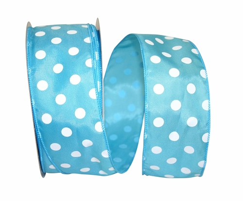 Reliant Ribbon 92840W-913-40K Satin Large Dots Value Wired Edge Ribbon