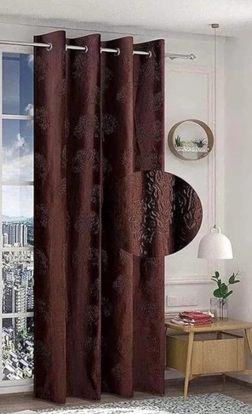 Tree Punch Polyester Fabric Eyelets Window Curtains and Door Curtains