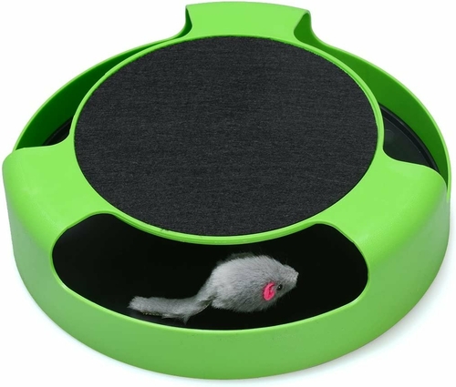 PUREVACY Catch The Mouse House Cat Toy 10" x 10" x 2.6", Green Moving