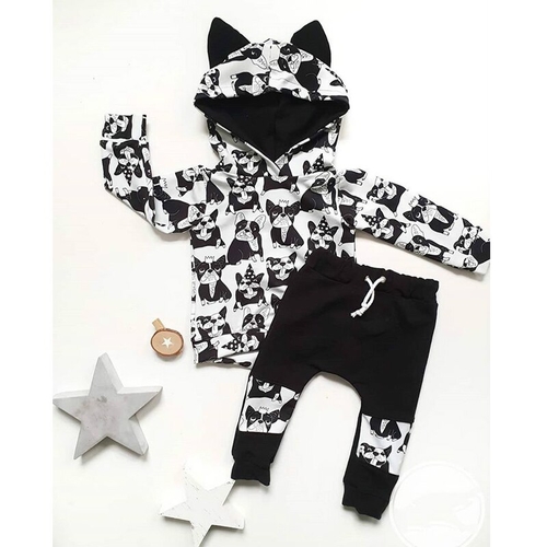 2pcs Kids Toddler Clothes Sets Girls Boys Cartoon