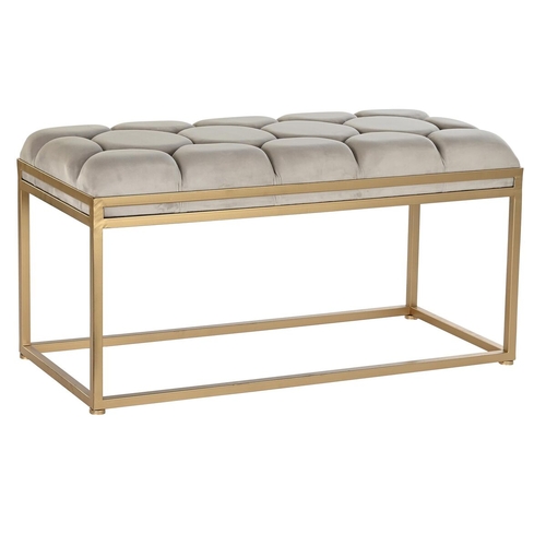 Bench DKD Home Decor   Beige Metal 100 x 40 x 50 cm