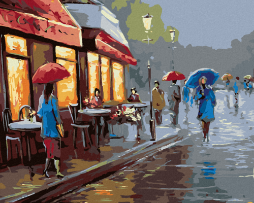 Paint by Numbers - REGENTAG IN DER STADT