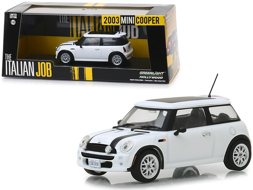 2003 Mini Cooper White with Black Stripes \The Italian Job\" (2003)