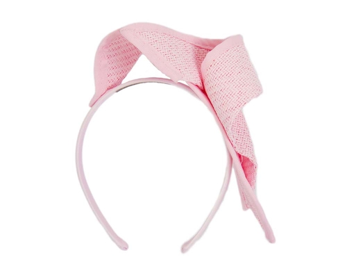 Pink twisted bow fascinator