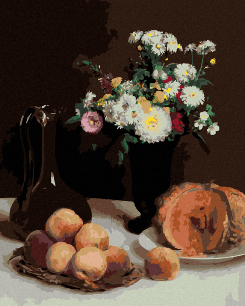 Paint by Numbers - Still Life with a Carafe, Flowers and Fruit (HENRI