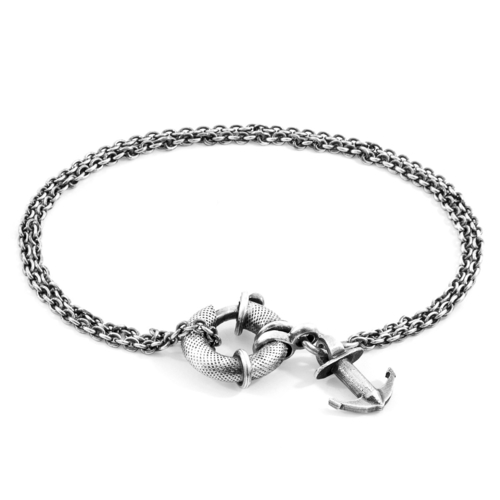 Clyde Anchor I Silver Chain Bracelet